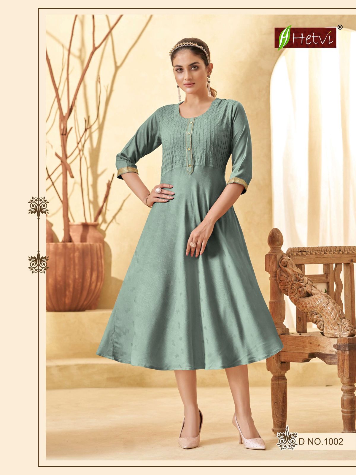 Rashmika By Hetvi Rayon Weaving Umbrella Designer Kurtis Wholesale Price In Surat
